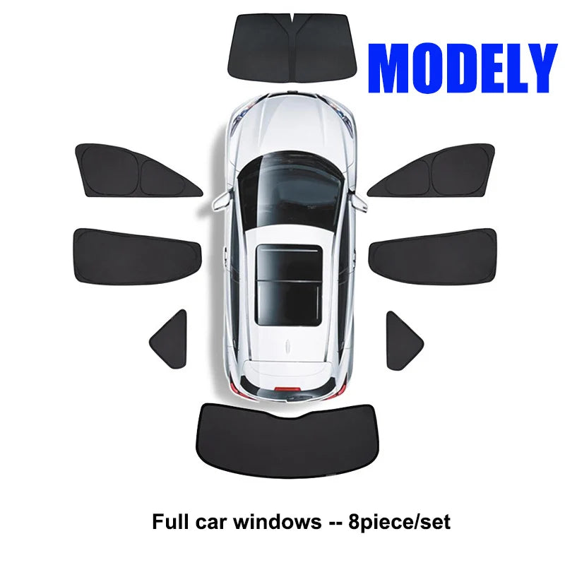 Tesla Model Y Window Sunshade & Privacy Cover – Heat & UV Protection