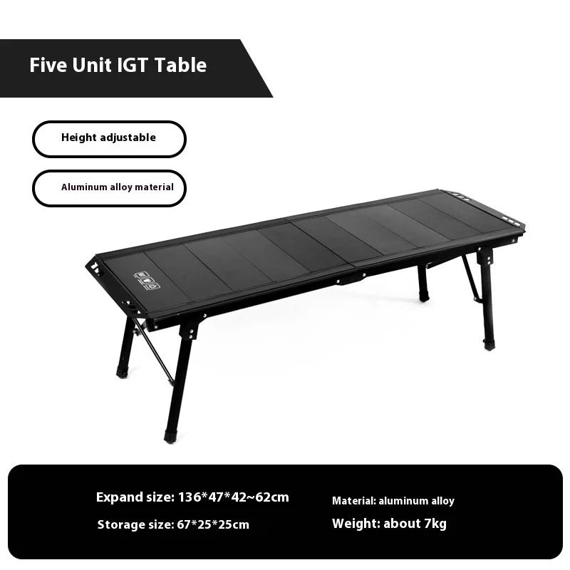 Lohascamping  Folding IGT table 5 Unit Lightweight table Backpack roll table Expand adjustable leg desk Desktop burner bbq table