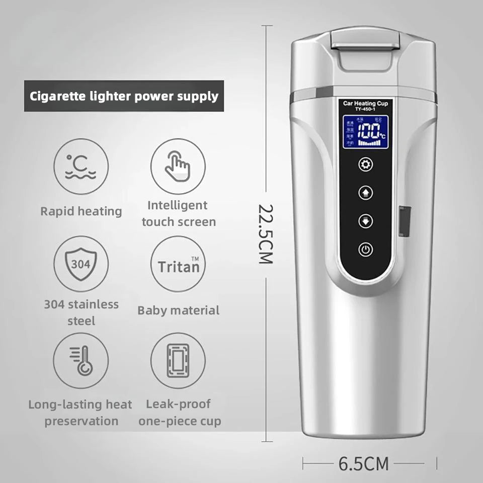 Heated Travel Mug – 450ml 12V/24V Smart Cup