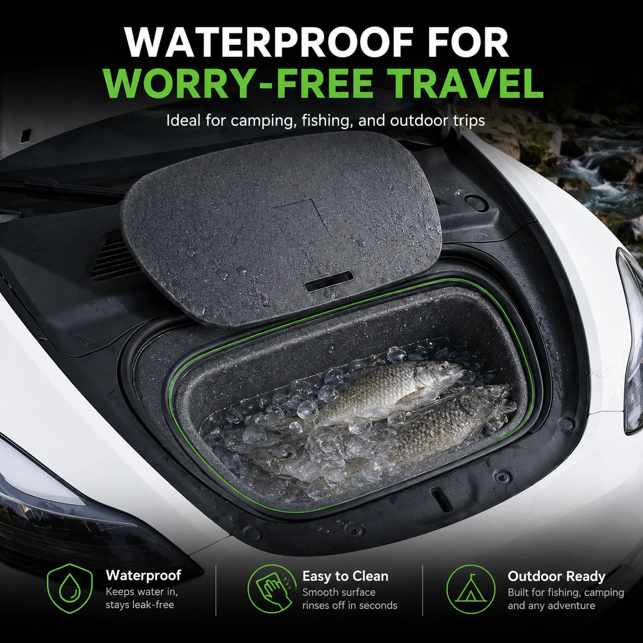 Tesla Model Y & Model 3 Boot Organiser – Insulated Camping Storage Bin