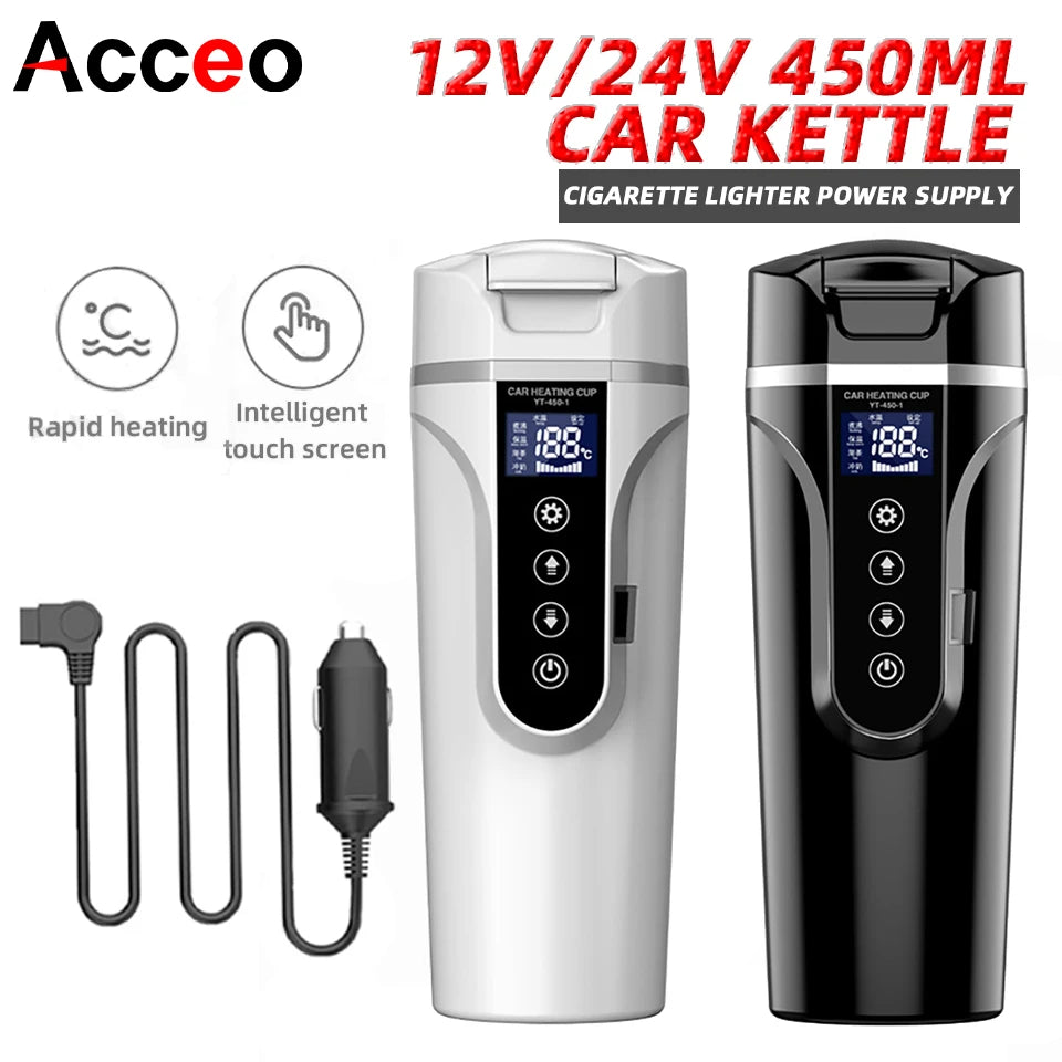 Heated Travel Mug – 450ml 12V/24V Smart Cup