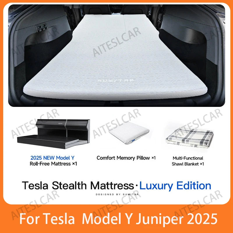 Camping Mattress For New Tesla Model Y Juniper 2021-2025 Memory Sponge Mattress Car Travel Bed Portable In Car Outdoor Camping