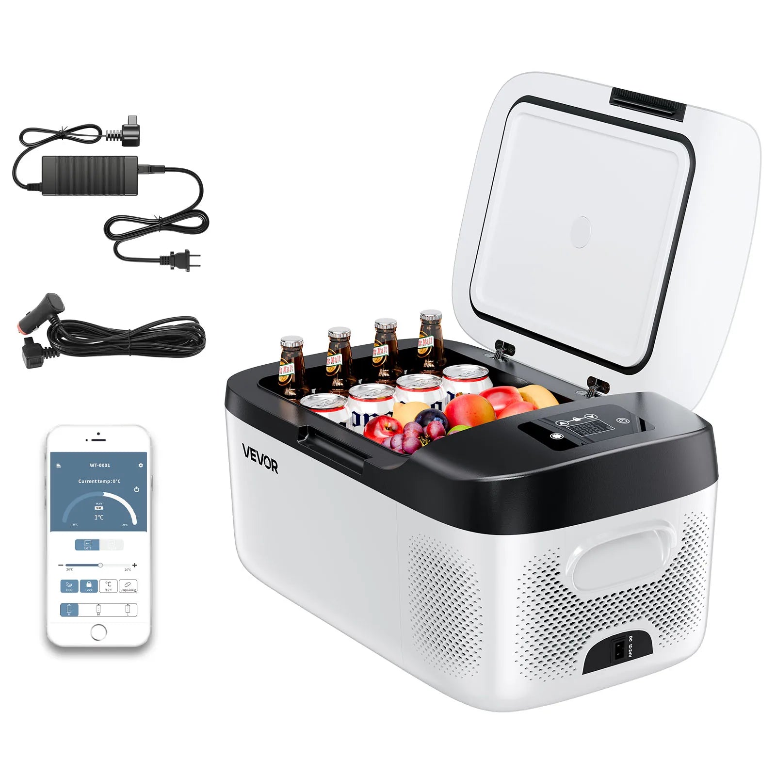 15L Portable EV Camping Fridge – 12V/24V Compressor Cooler