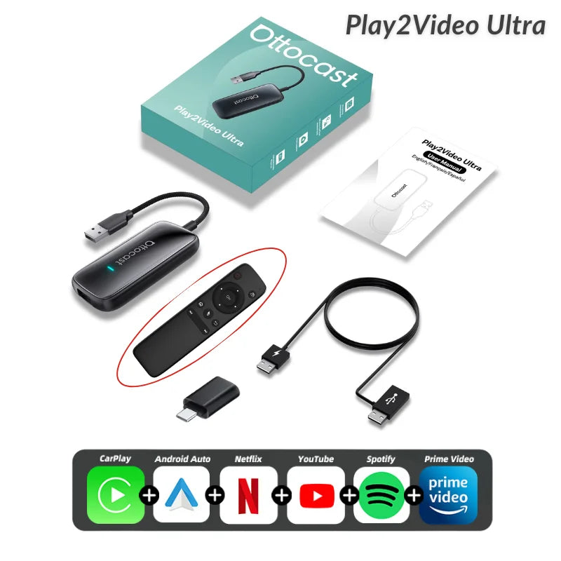 Wireless CarPlay AI Adapter – WiFi 6 Android Auto
