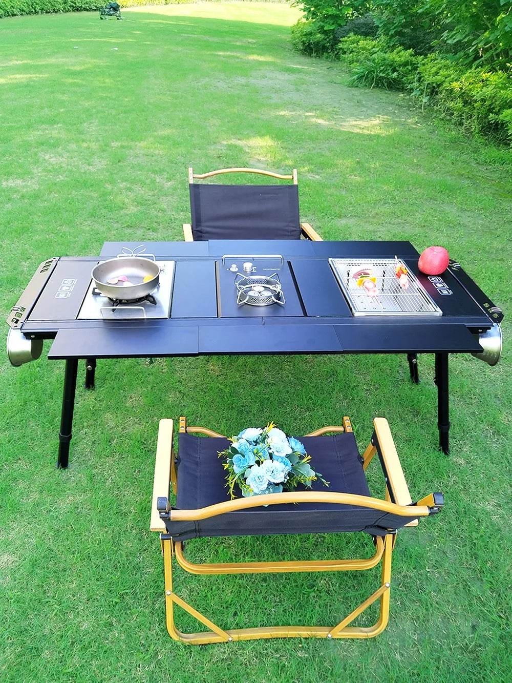 Lohascamping  Folding IGT table 5 Unit Lightweight table Backpack roll table Expand adjustable leg desk Desktop burner bbq table