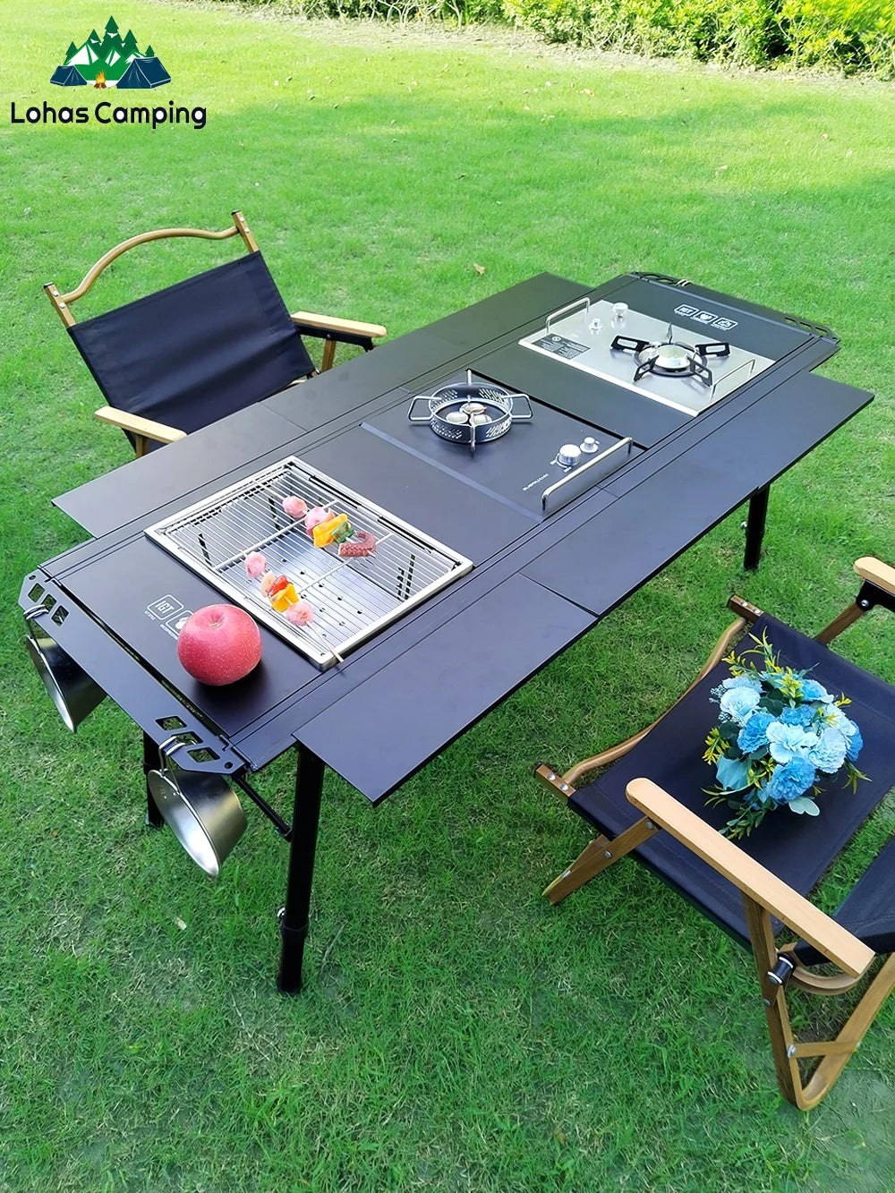 Lohascamping  Folding IGT table 5 Unit Lightweight table Backpack roll table Expand adjustable leg desk Desktop burner bbq table