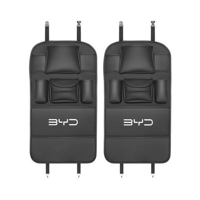 All in One Car Seat Back Storage Bag For BYD Atto3 Han Song plus Seagyll V2l Dolphin F3 E6 G3 I3 Ea1 Anti Kick Pad Cup Holder