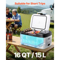15L Portable EV Camping Fridge – 12V/24V Compressor Cooler