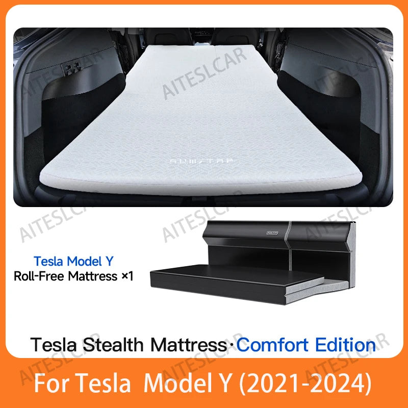 Camping Mattress For New Tesla Model Y Juniper 2021-2025 Memory Sponge Mattress Car Travel Bed Portable In Car Outdoor Camping