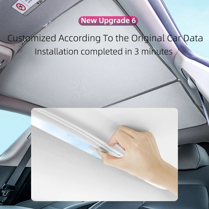 Tesla Model 3 / Model Y Glass Roof Sunshade Set – 2-Piece UV Protection