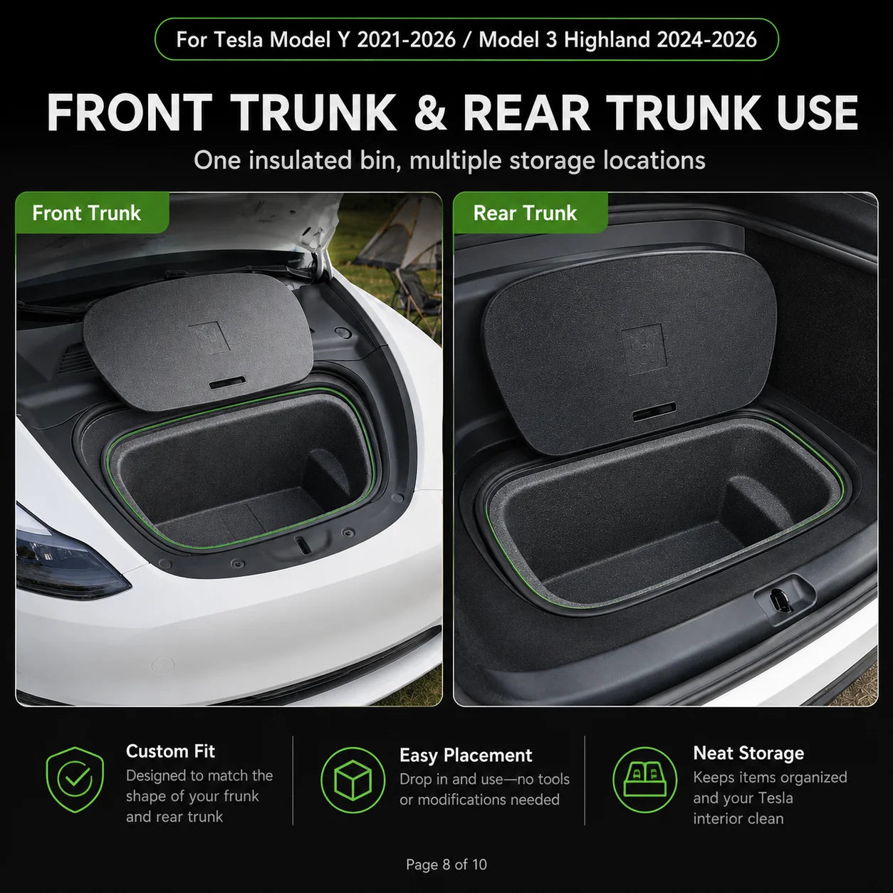 Tesla Model Y & Model 3 Boot Organiser – Insulated Camping Storage Bin
