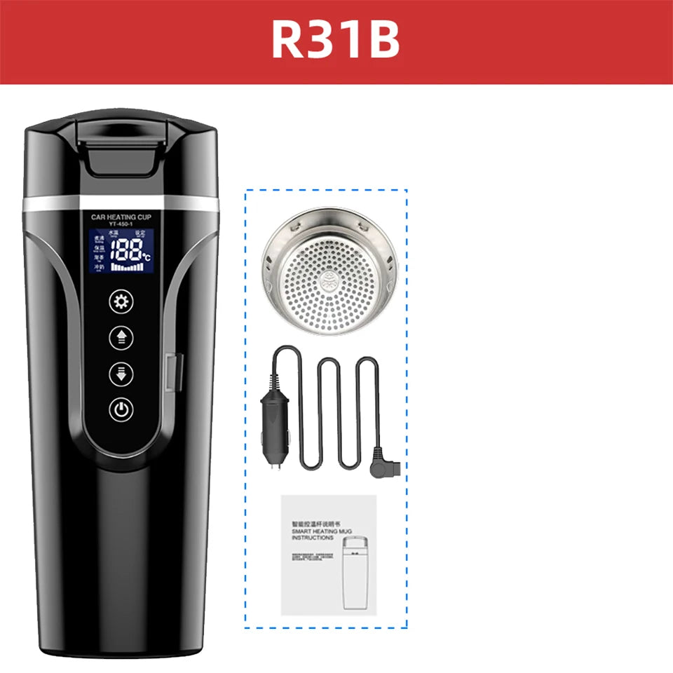 Heated Travel Mug – 450ml 12V/24V Smart Cup