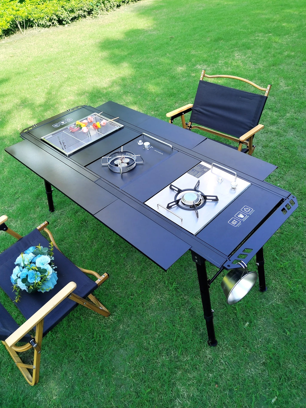Lohascamping  Folding IGT table 5 Unit Lightweight table Backpack roll table Expand adjustable leg desk Desktop burner bbq table
