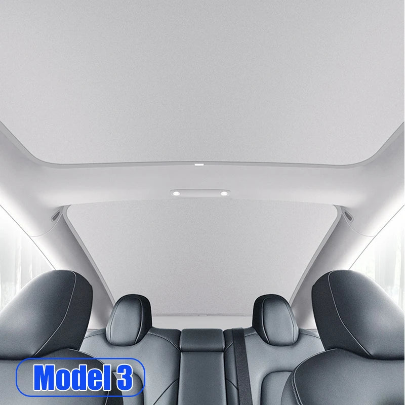 Tesla Model 3 / Model Y Glass Roof Sunshade Set – 2-Piece UV Protection