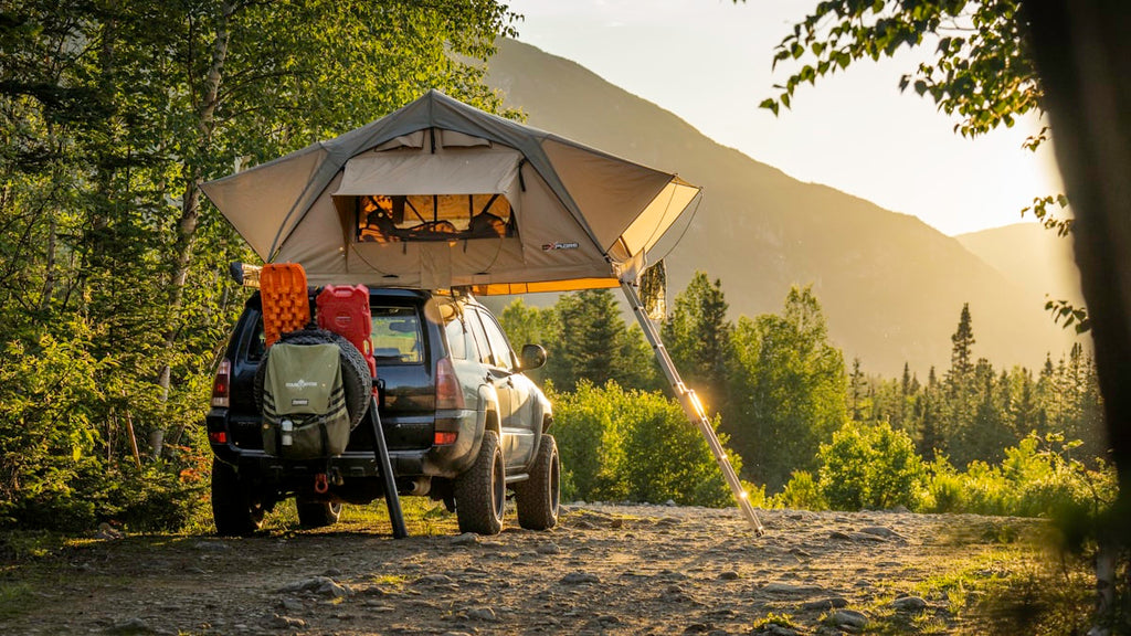 Car camping lifestyle with SUV and camping chair